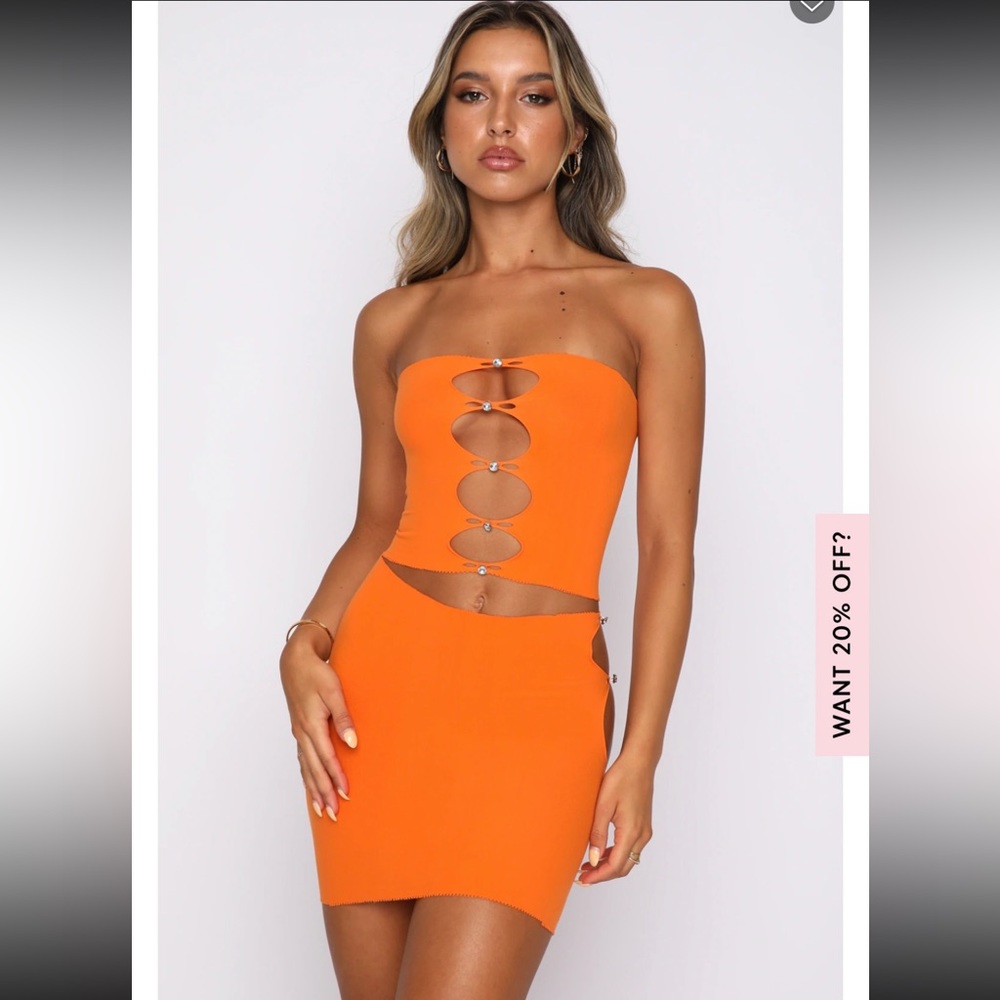 NWT White Fox Built Like This Mini Skirt and Tube Top Set